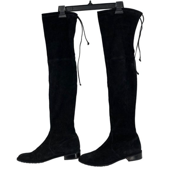 Stuart Weitzman Womens Lowland Over The Knee Boot Black Suede Stretch 9.5W 2586 - Picture 4 of 16
